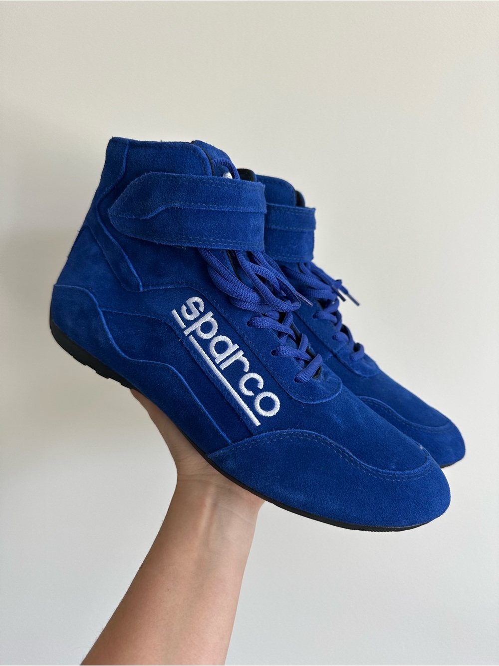 Men's Blue Suede Sparco Racing Shoes